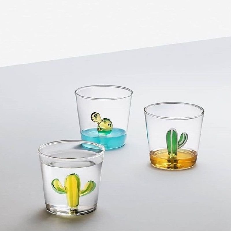 ICHENDORF Collection Desert plants design alessandra baldereschi verre timbale gobelet cactus bleu