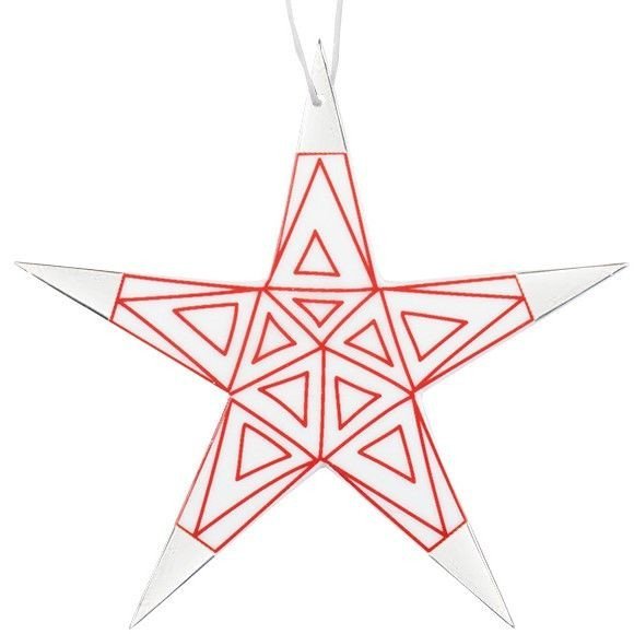 RÄDER DECO NOEL  Etoile à suspendre triangles rouges argent