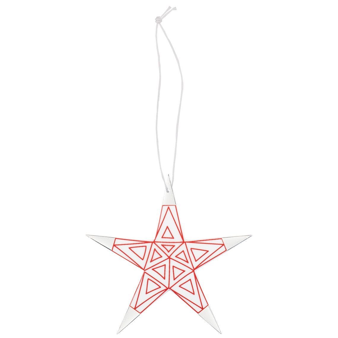 RÄDER DECO NOEL  Etoile à suspendre triangles rouges argent