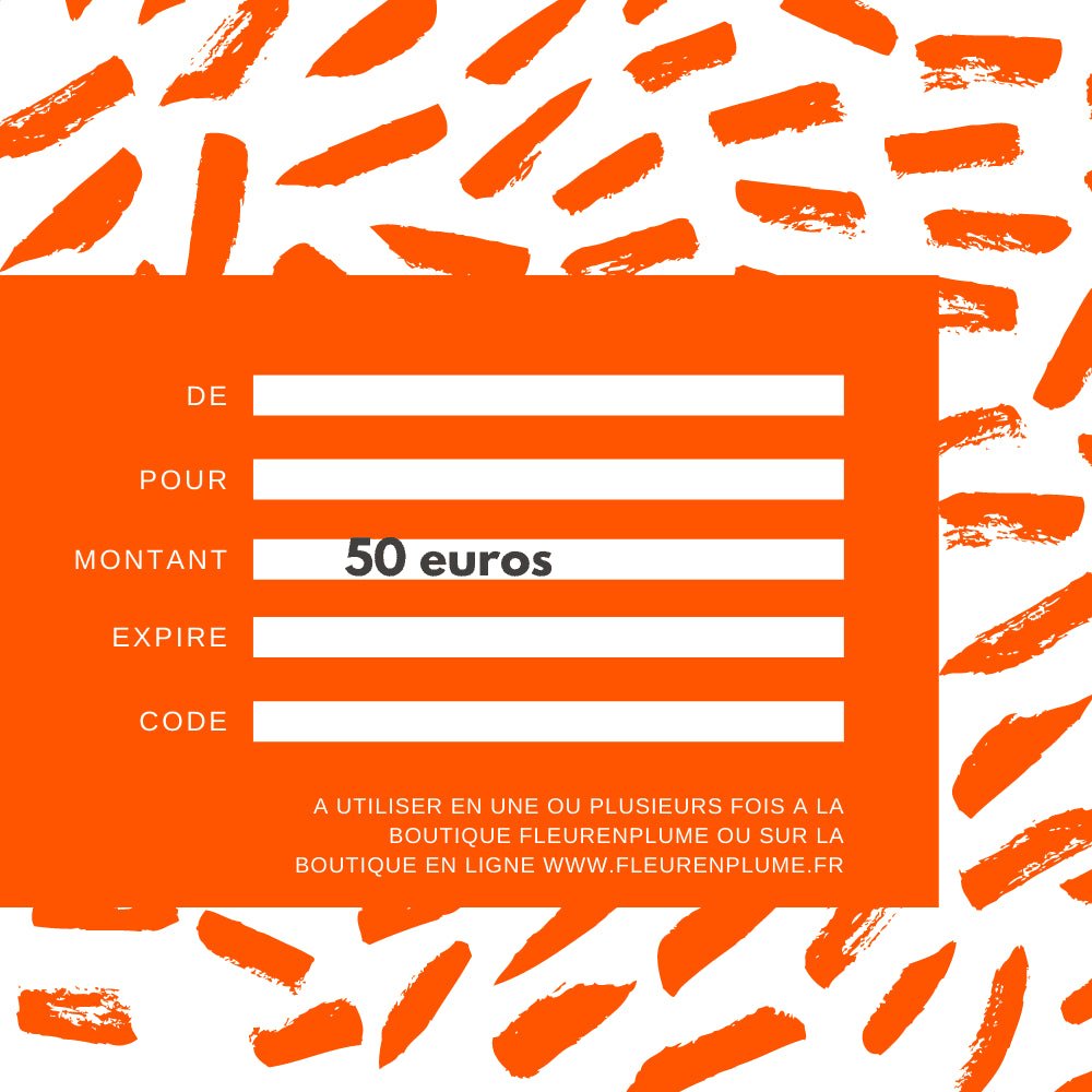 Carte cadeaux fleurenplume 50 euros