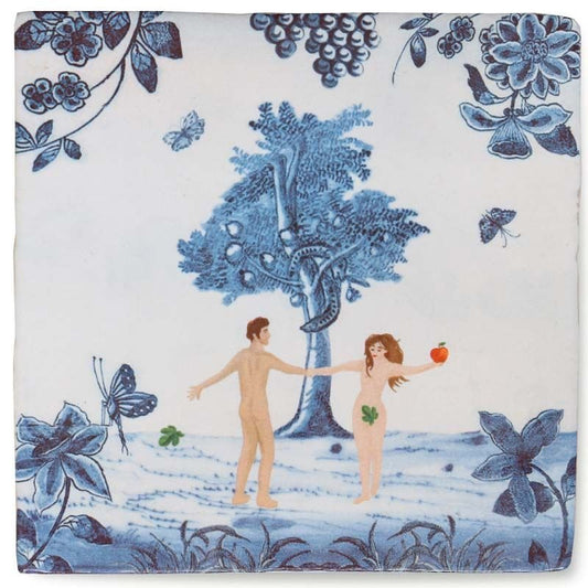 STORYTILES Carreau de céramique "Adam & Eve in the garden of Eden"