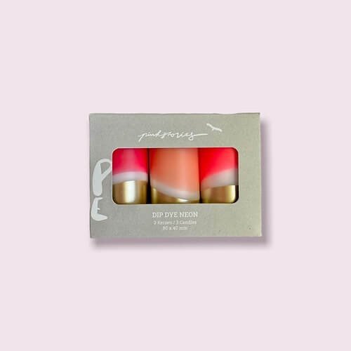 PINK STORIES - Bougies Dip Dye Neon - Red Velvet