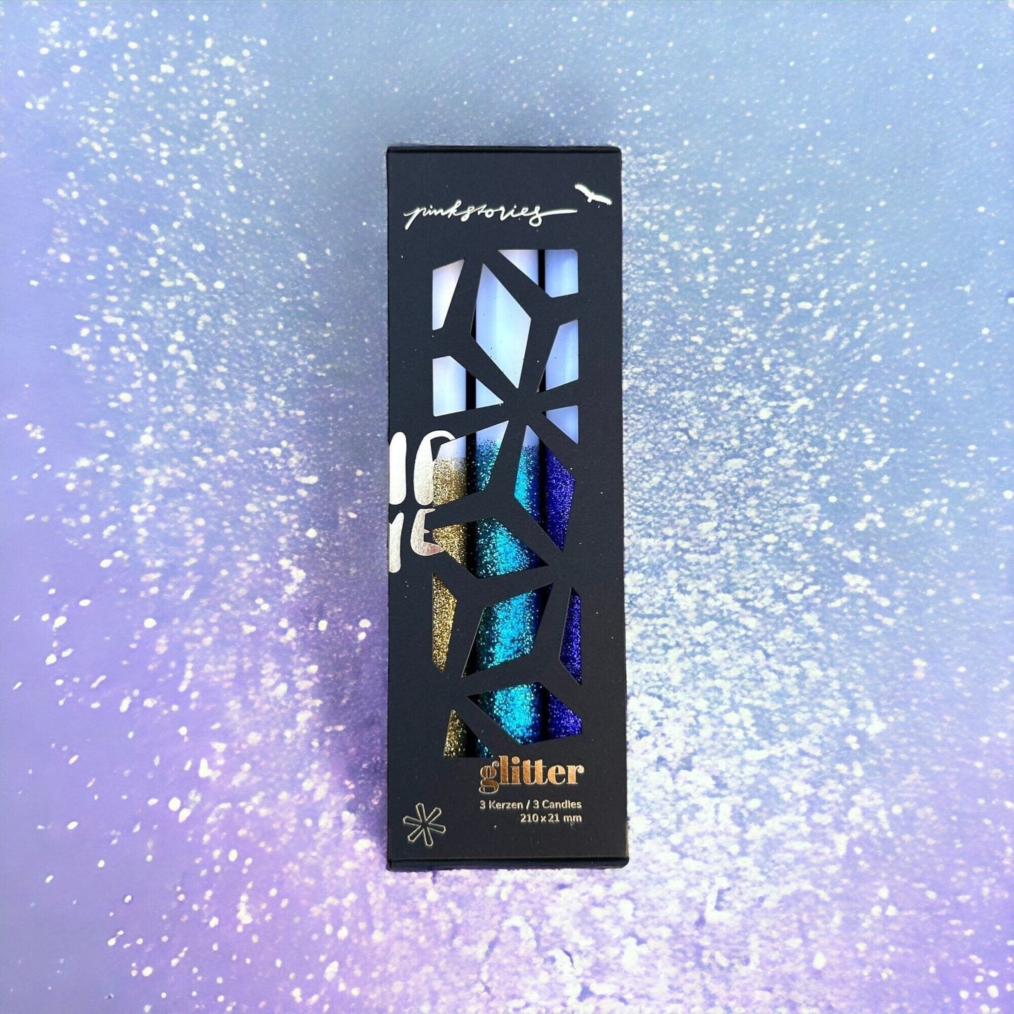 PINK STORIES - Bougies Dip Dye Glitter - Midnight