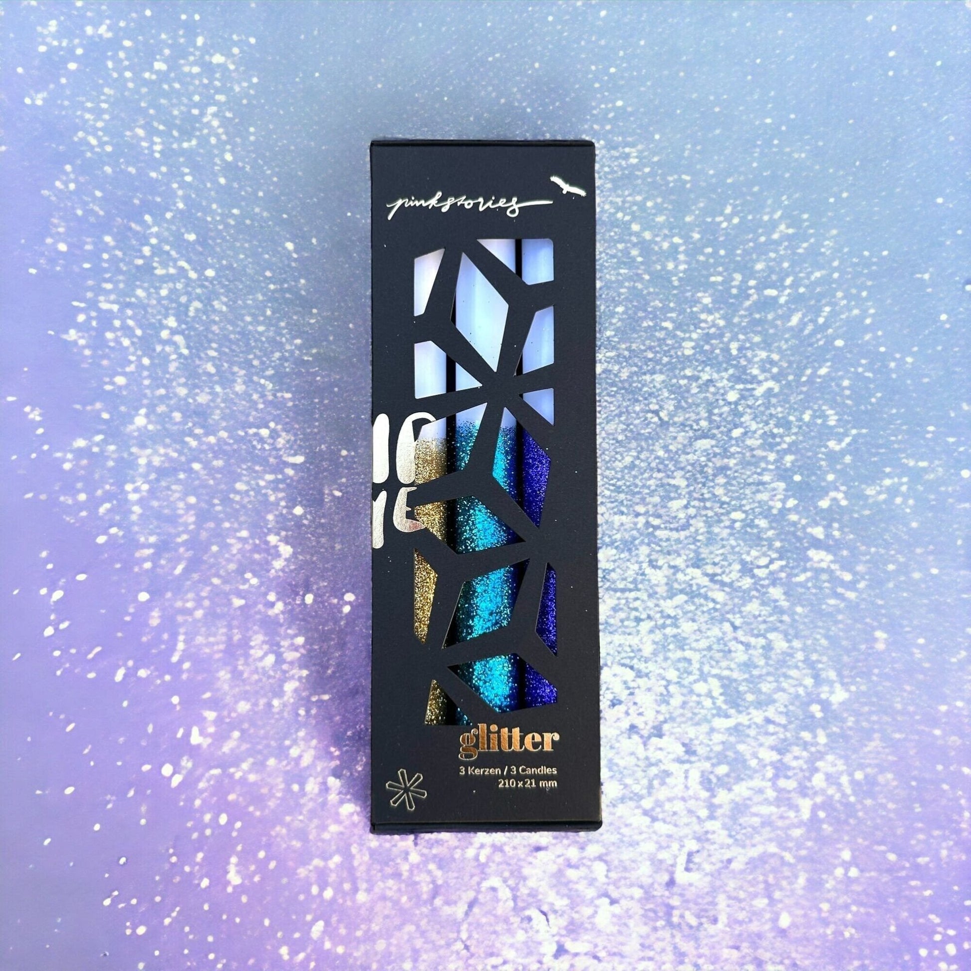 PINK STORIES - Bougies Dip Dye Glitter - Midnight