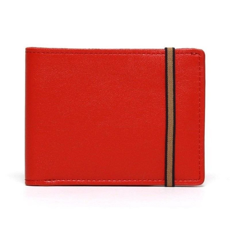 Carré Royal maroquinerie homme femme cuir Portefeuille rouge coquelicot