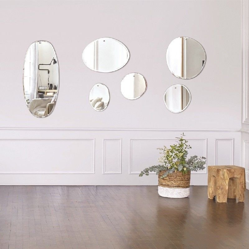 m nuance miroir sunrise rond argent deco contemporaine design original fait main