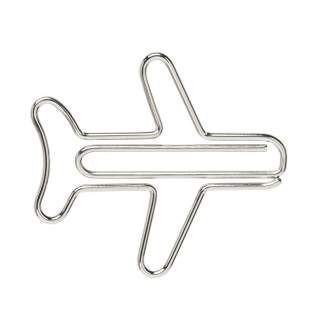 Trombones fantaisie metal argent avion papeterie