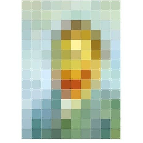 IXXI  myworld Tableau Pixel autoprotrait Van Gogh bleu orange